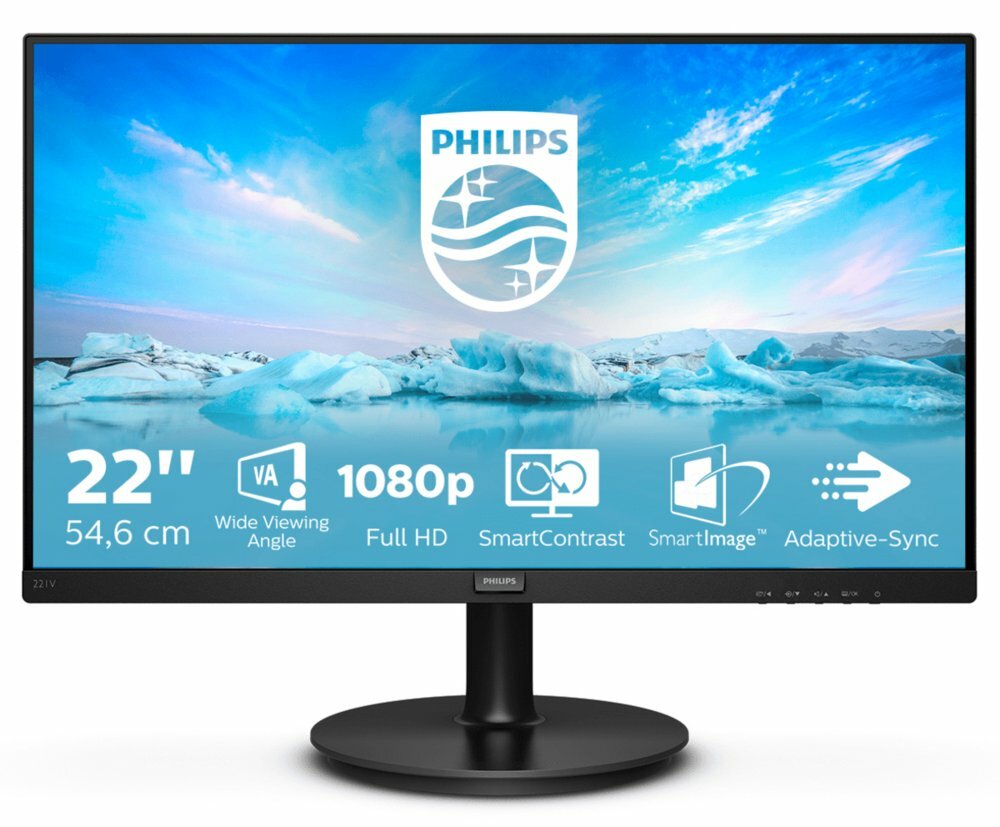 Philips V-Line 221V8A/00 21.5" | 1920x1080 VA | 75Hz | Ingebouwde Luidsprekers | VESA-Compatibel | Monitor