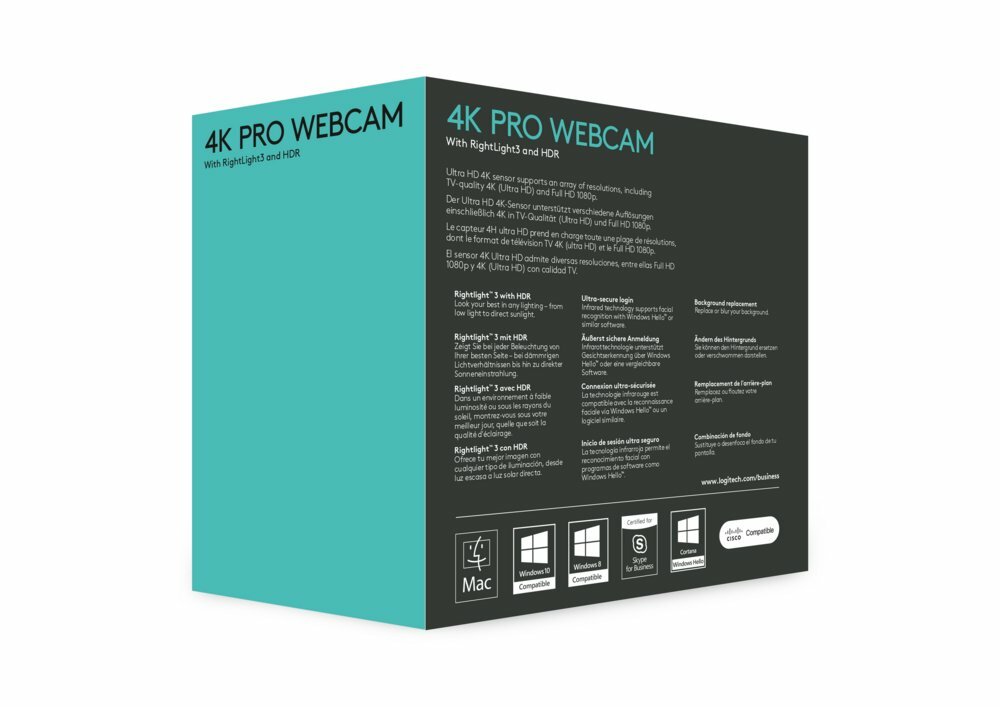 Logitech Brio Ultra HD Pro Zakelijk | 4K 30FPS USB Webcam met Microfoon