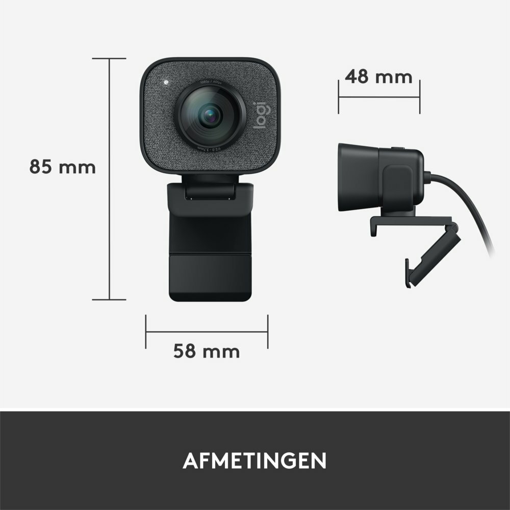 Logitech StreamCam | 1080p 60FPS USB-C Webcam met Microfoon | Grafiet