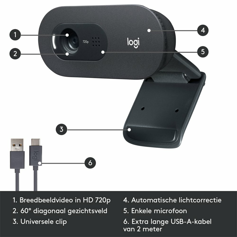 Logitech C505 HD | 720p 30FPS USB Webcam met Microfoon