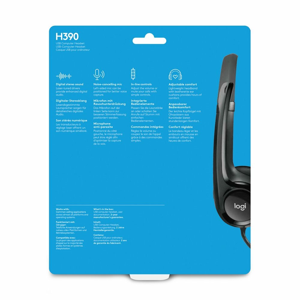Logitech H390 | Bedrade On-ear Headset USB-A | Zwart