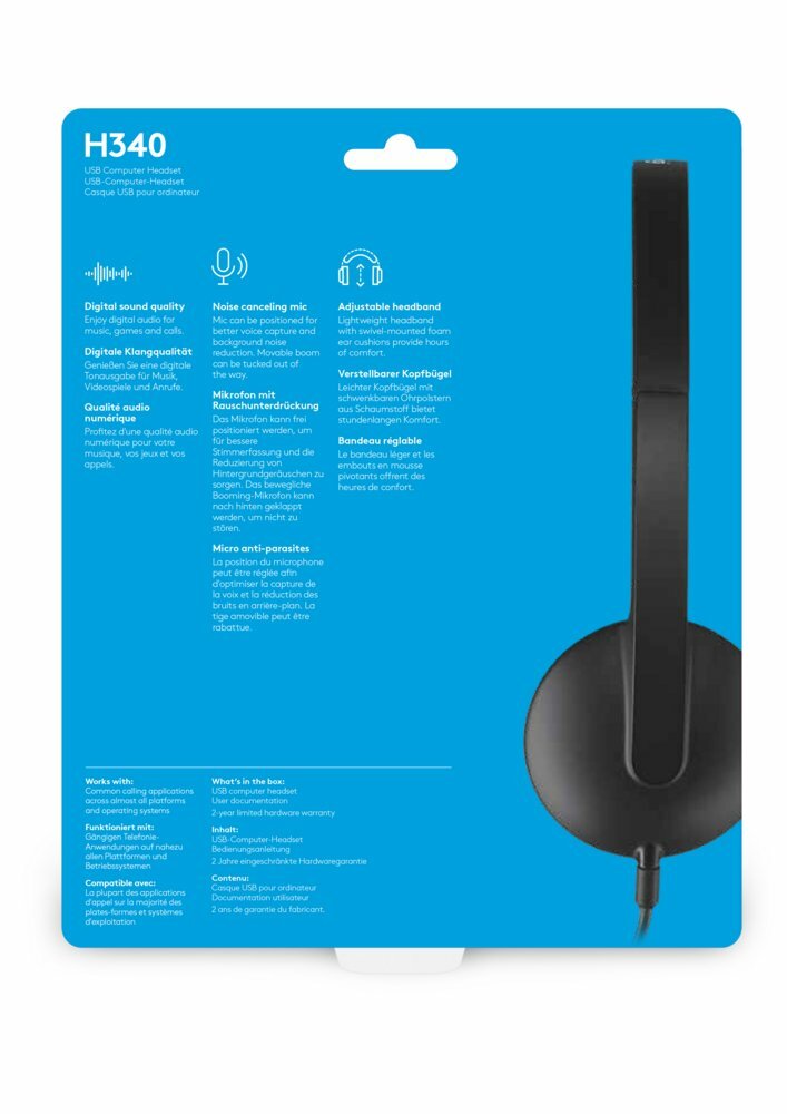 Logitech H340 | Bedrade On-Ear USB Headset | Zwart