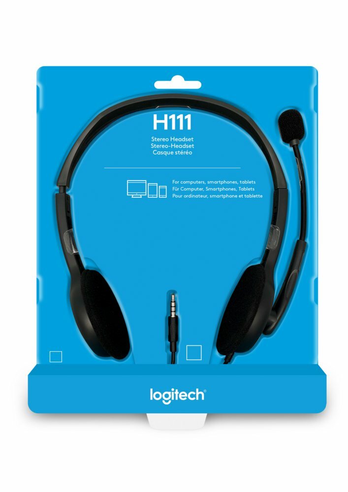 Logitech H111 | On-Ear Bedrade 3,5mm Koptelefoon met Microfoon | Grijs