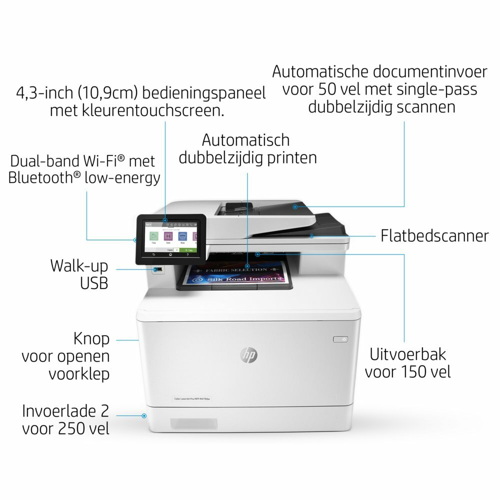 HP Color LaserJet Pro MFP M479fdw | All-in-One Laserprinter | A4 | 600 x 600 DPI | Wi-Fi | Kleur