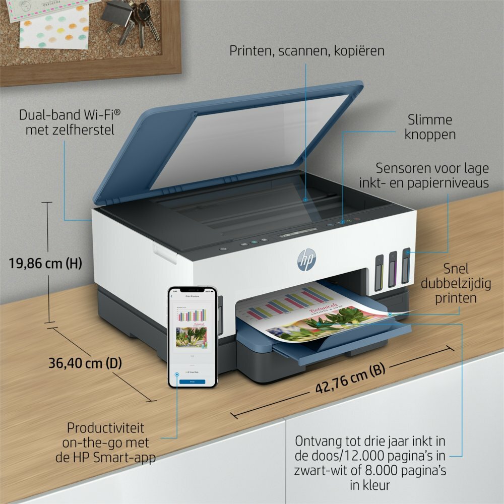 HP Smart Tank 7006 | All-in-One Inkjetprinter | 4800 x 1200 DPI | Wi-Fi | Kleur