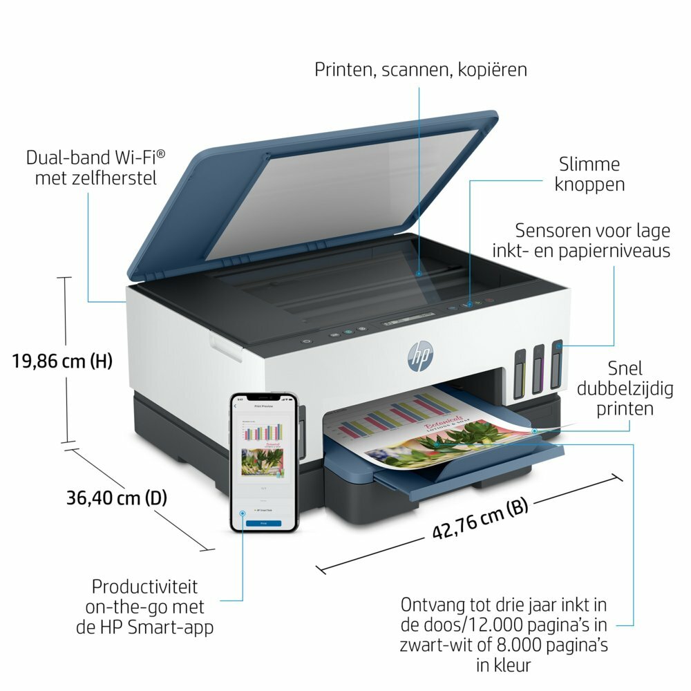 HP Smart Tank 7006 | All-in-One Inkjetprinter | 4800 x 1200 DPI | Wi-Fi | Kleur