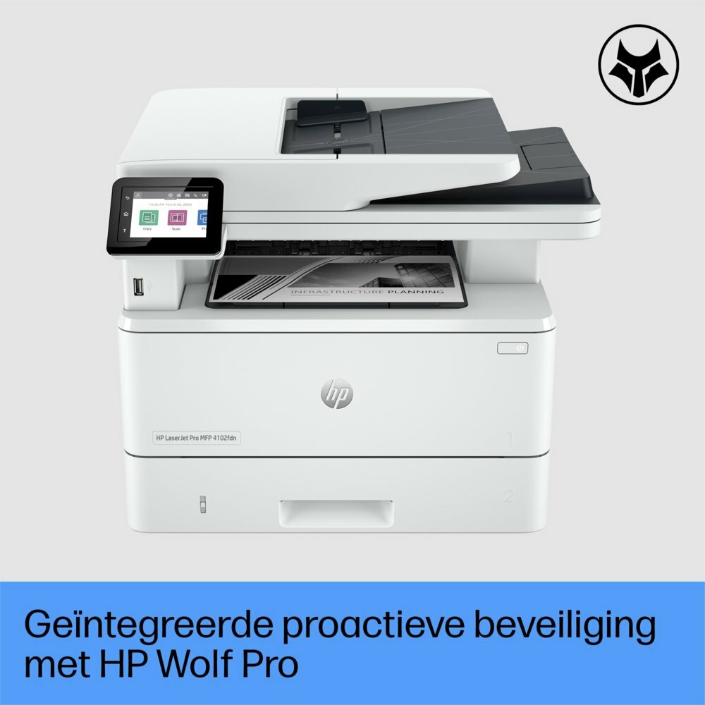 HP LaserJet Pro MFP 4102fdn AiO | 1200 x 1200 DPI | Zwart/Wit