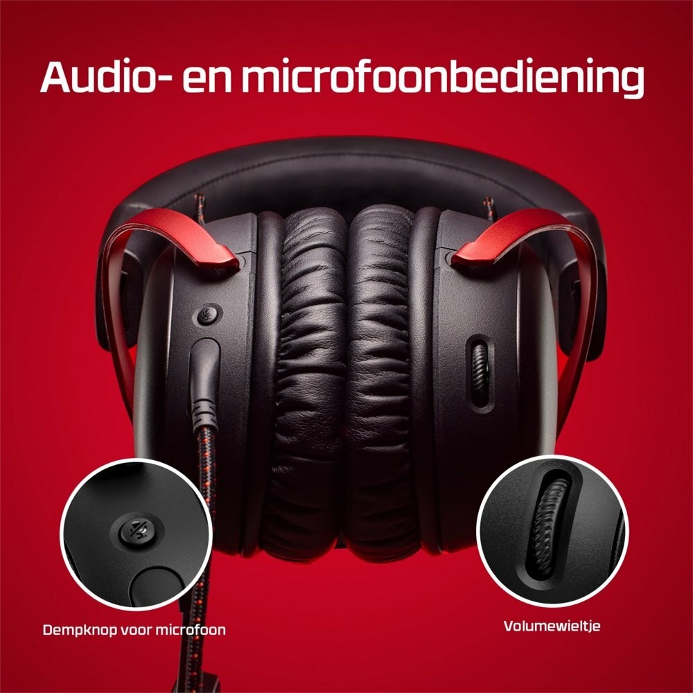 HyperX Cloud III | Bedrade Over-ear Gaming Headset | 3.5mm + USB-A + USB-C | Zwart/Rood