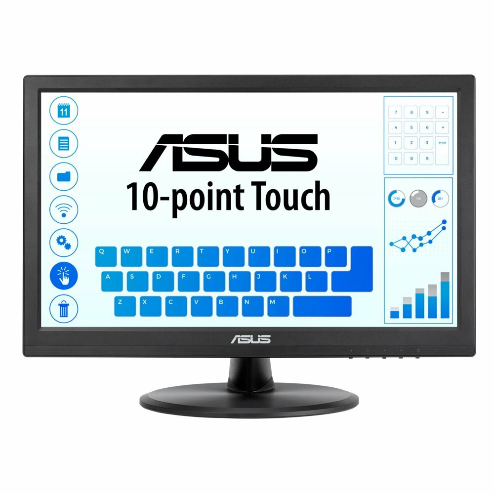 ASUS VT168HR | 15.6" Touchscreen Monitor | 1366 x 768 | WXGA | LED | Zwart
