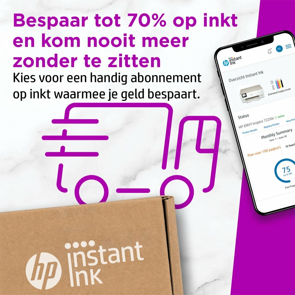HP Inspire 7220e | All-in-One Inkjetprinter | 4800 x 1200 DPI | Wi-Fi | Kleur
