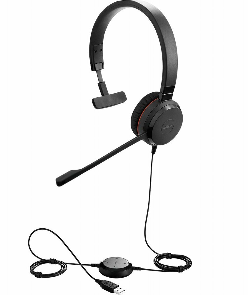 Jabra Evolve 20 UC | Mono Bedrade On-Ear Headset | Zwart