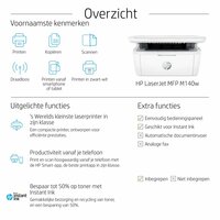 HP LaserJet Pro MFP M140w | All-in-One Laserprinter | A4 | 600 x 600 DPI | Wi-Fi | Zwart/Wit