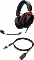 HyperX Cloud III | Bedrade Over-ear Gaming Headset | 3.5mm + USB-A + USB-C | Zwart/Rood
