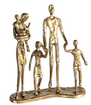 Sculptuur &#039;Familie&#039; goudkleurig