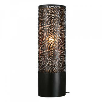 Metalen vloerlamp zwart bladdesign 63cm