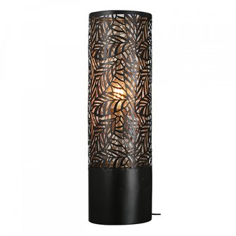 Metalen vloerlamp zwart bladdesign 43cm