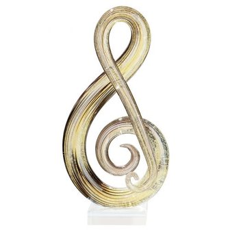 Sculptuur muzikaal glas, muzieknoot