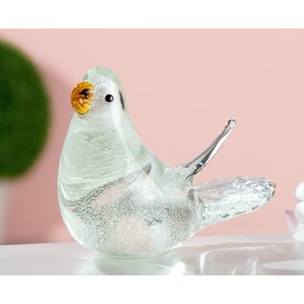sculptuur duif glas