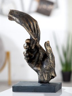 sculptuur 2 handen brons