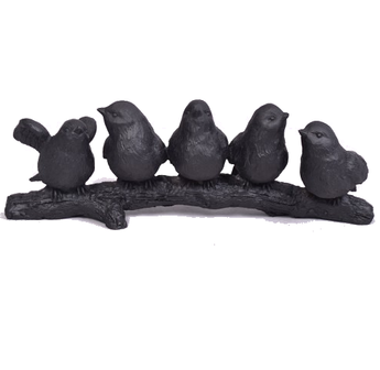 Vogels op tak decoratie 5 zwart