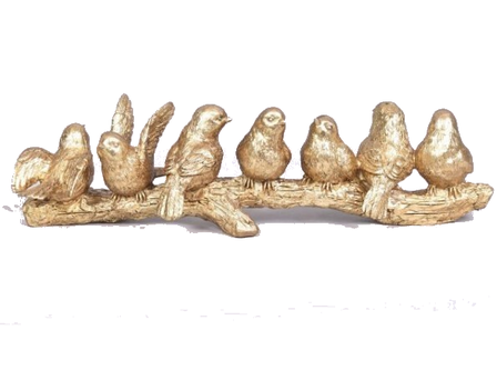 Vogels op tak decoratie 7 goud