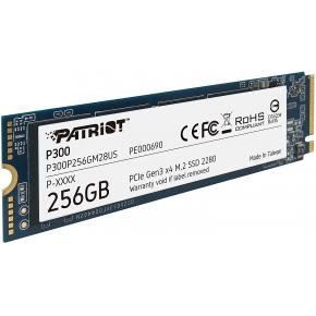 Patriot P300P256GM28 P300 SSD, 256GB, M.2 2280, PCIe NVMe Gen3 x 4, 1700/1100 MB&quot;s, 290K IOPS, 2W