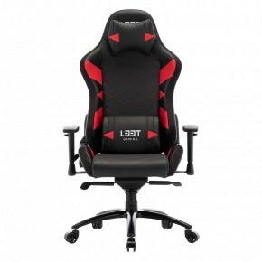 L33T Gaming 160368 Elite V4 Gaming Chair (PU) Black - Red decor, Class-4 gas-lift, Tilt &amp; recline