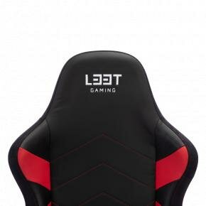 L33T Gaming 160368 Elite V4 Gaming Chair (PU) Black - Red decor, Class-4 gas-lift, Tilt &amp; recline