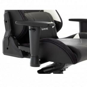 L33T Gaming 160369 Elite V4 Gaming Chair (PU) Black - White decor, Class-4 gas-lift, Tilt &amp; recline