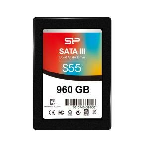 Silicon Power SP960GBSS3S55S25 Slim S55 SSD, 960 GB, 2.5&quot;, SATA3, 6 Gbit/s, SLC, Blue