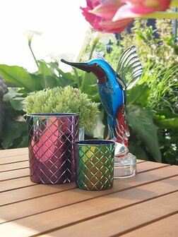 Sculptuur ijsvogel glas