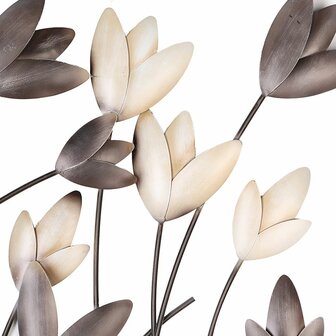 Wanddecoratie metaal &#039;Tulpen&#039; set van 2