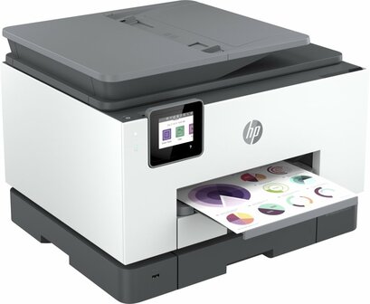 HP OfficeJet Pro 9022e All-in-One-printer, Printen, kopi&euml;ren, scannen, faxen, Automatische invoer voor 35 vellen; Printen via USB-poort aan voorzijde; Scannen naar e-mail; Dubbelzijdig printen