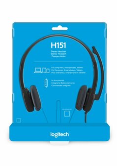 Logitech H151 Stereo Headset voor meerdere apparaten met bediening op de draad