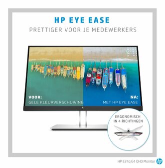 HP E-Series E24q G4 60,5 cm (23.8&quot;) 2560 x 1440 Pixels Quad HD Zwart, Zilver