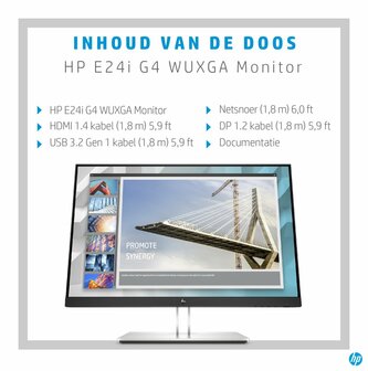 HP E-Series E24i G4 61 cm (24&quot;) 1920 x 1200 Pixels WUXGA Zwart, Zilver