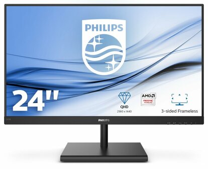 Philips E Line 245E1S/00 LED display 60,5 cm (23.8&quot;) 2560 x 1440 Pixels 2K Ultra HD LCD Zwart