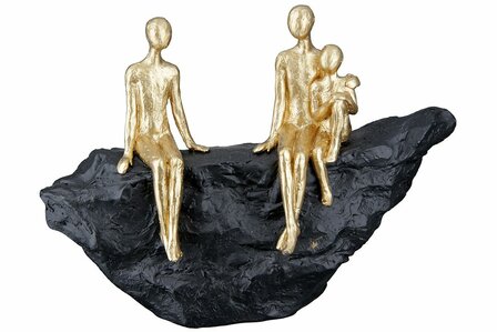 Sculptuur zwart-goud familie-gezin