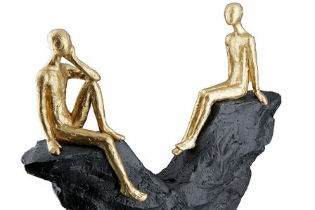 Sculptuur zwart-goud samen