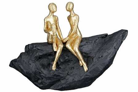 Sculptuur zwart-goud verliefd