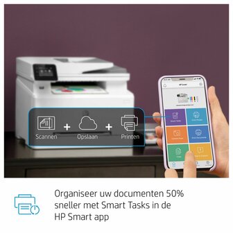 HP Color LaserJet Pro MFP M283fdw, Printen, kopi&euml;ren, scannen, faxen, Printen via USB-poort aan voorzijde; Scannen naar e-mail; Dubbelzijdig printen; ADF voor 50 vel ongekruld