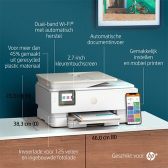 HP ENVY HP Inspire 7920e All-in-One printer, Kleur, Printer voor Thuis en thuiskantoor, Printen, kopi&euml;ren, scannen, Draadloos; HP+; Geschikt voor HP Instant Ink; Automatische documentinvoer