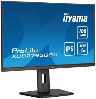 iiyama ProLite XUB2793QSU-B6 LED display 68,6 cm (27&quot;) 2560 x 1440 Pixels Quad HD Zwart