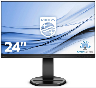 Philips 24&quot; 241B8QJEB Full-HD IPS Monitor USB-hub DisplayPort, DVI-D, HDMI, VGA Verstelbaar 