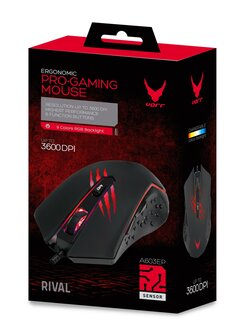 VARR RGB Gaming muis VGM-B04, 1200-3600 dpi instelbaar, RGB