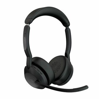 Jabra Evolve2 55 MS Stereo | Bluetooth &amp; USB-A Headset | Met Oplaadhouder | Zwart | Voor Kantoor &amp; Callcenter