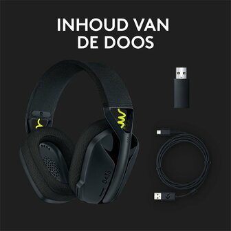 Logitech G435 Wireless Gaming Headset | Bluetooth &amp; Lightspeed | Hoofdband | Zwart