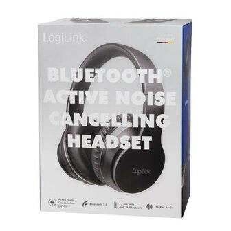 LogiLink BT0053 hoofdtelefoon/headset Draadloos Hoofdband Muziek Bluetooth Zwart