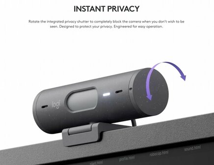 Logitech Brio 500 | Full HD Webcam (1920x1080) | 4 MP | USB-C | Grafiet