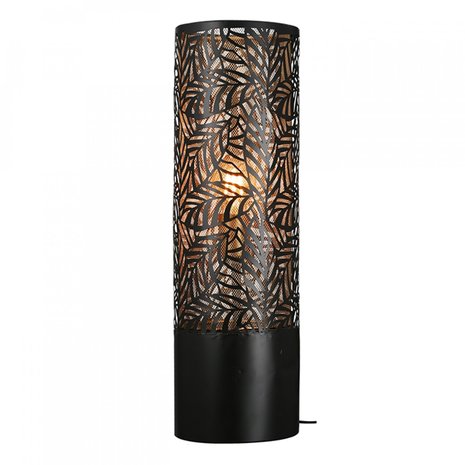 Metalen vloerlamp zwart bladdesign 63cm